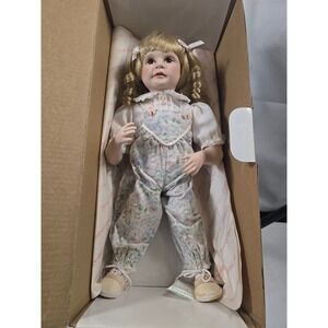 Hamilton Collection Jennifer Porcelain Doll Jane Zidjunas 1990 with Puppy Dog